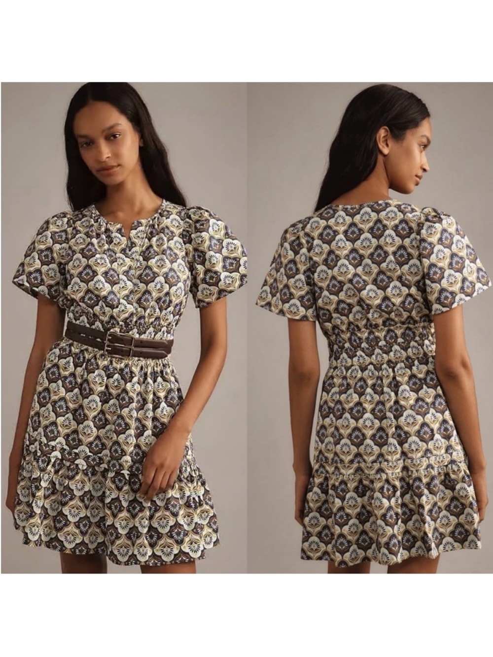 Anthropologie Somerset Short Printed Dress Large